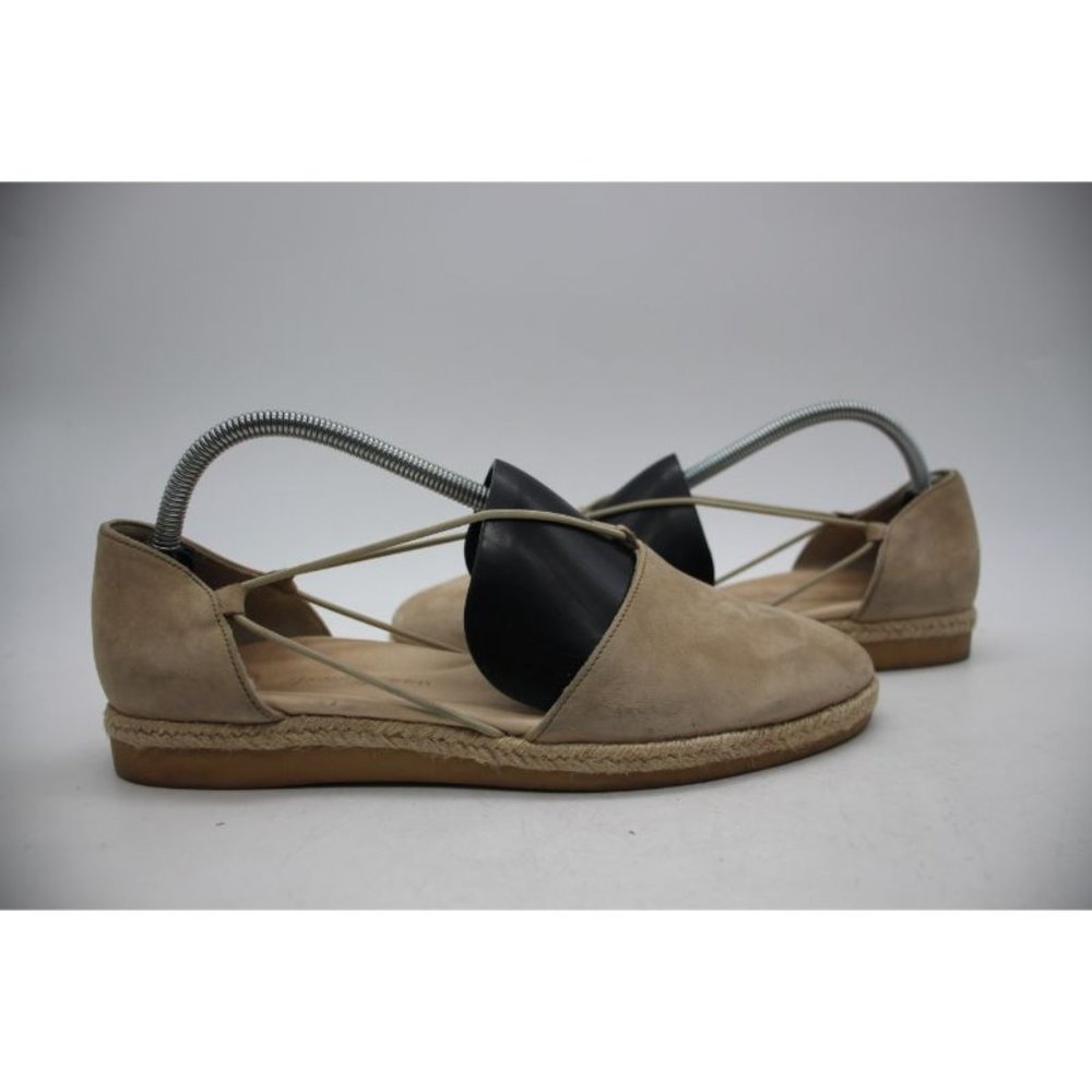 Paul Green Hanna Flat Nubuck Leather Espadrilles Slippers Beige Women's UK 7.5